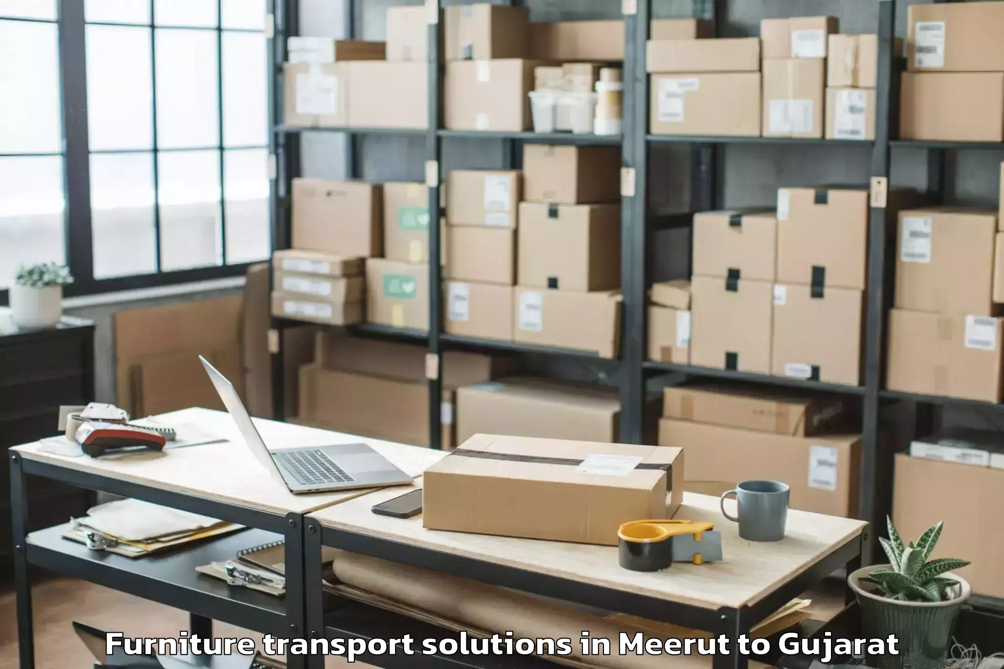 Get Meerut to Gidc Furniture Transport Solutions